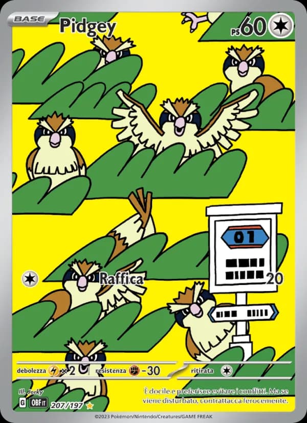 Pidgey card in Italian