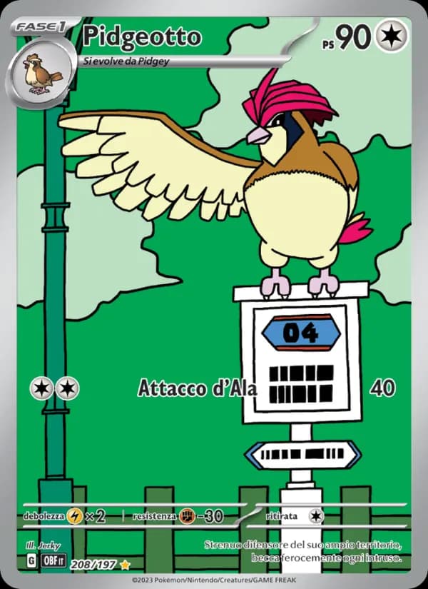 Pidgeotto card in Italian