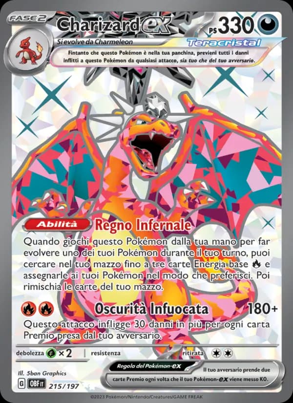 Charizard-ex card in Italian