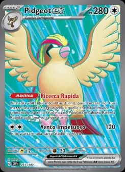 Pidgeot-ex card in Italian