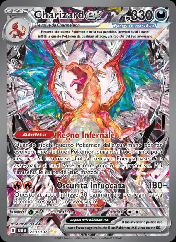 Charizard-ex card in Italian