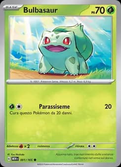 Bulbasaur card in Italian