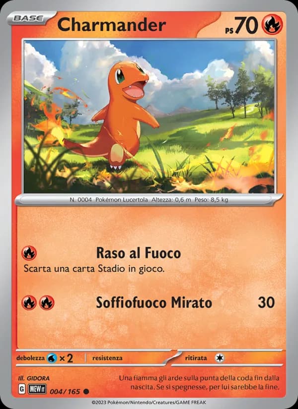 Charmander card in Italian