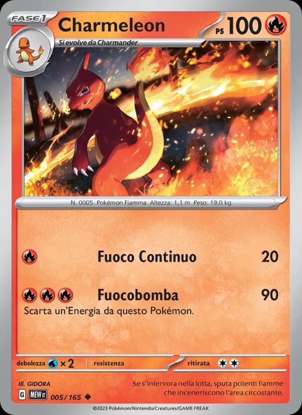 Charmeleon card in Italian