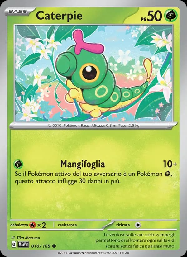 Caterpie card in Italian