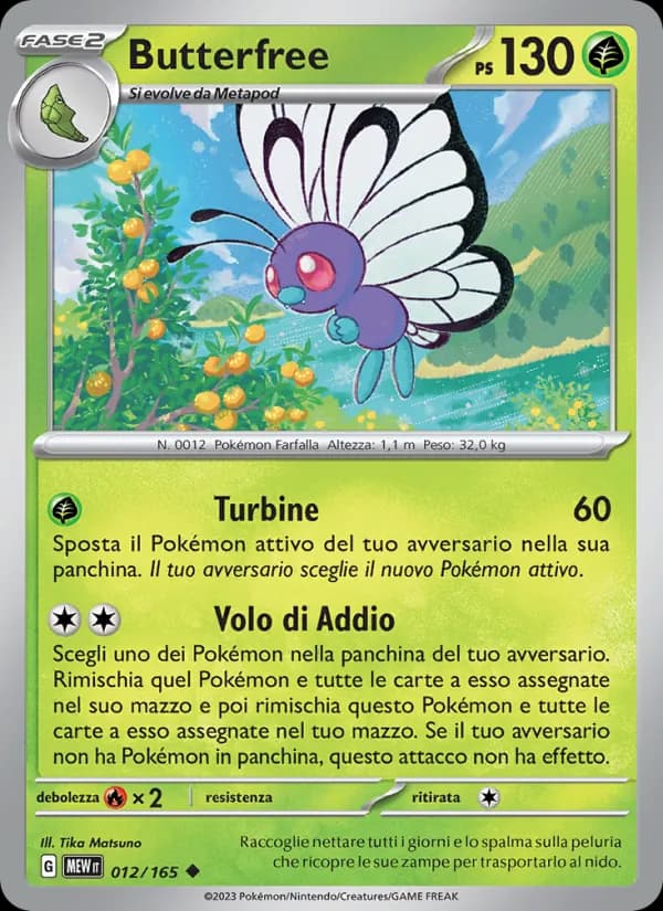Butterfree card in Italian