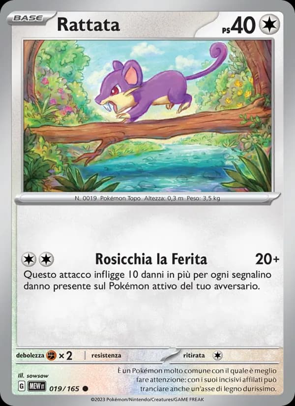 Rattata card in Italian