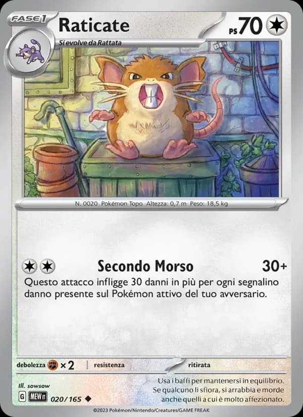Raticate card in Italian