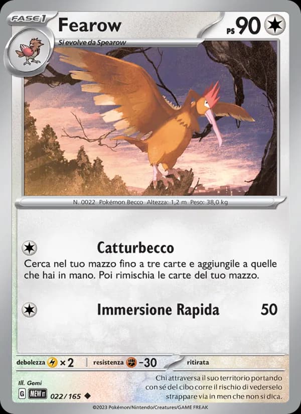 Fearow card in Italian
