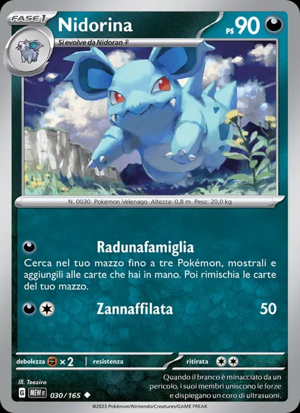 Nidorina card in Italian
