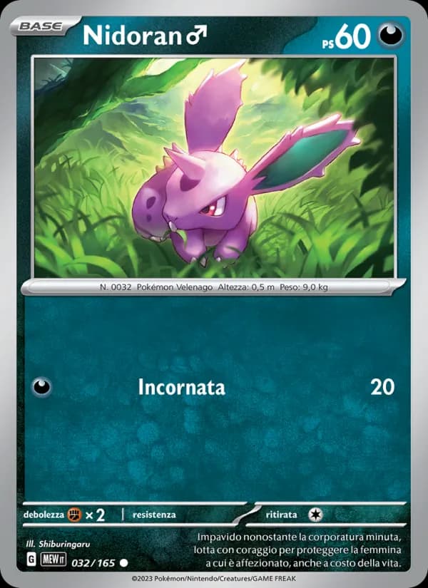 Nidoran♂ card in Italian