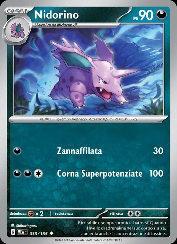 Nidorino card in Italian