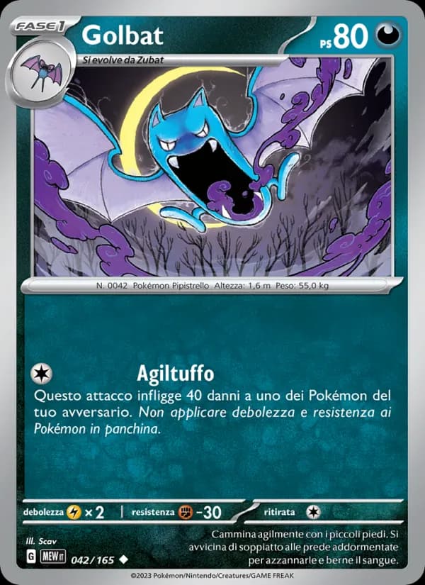 Golbat card in Italian