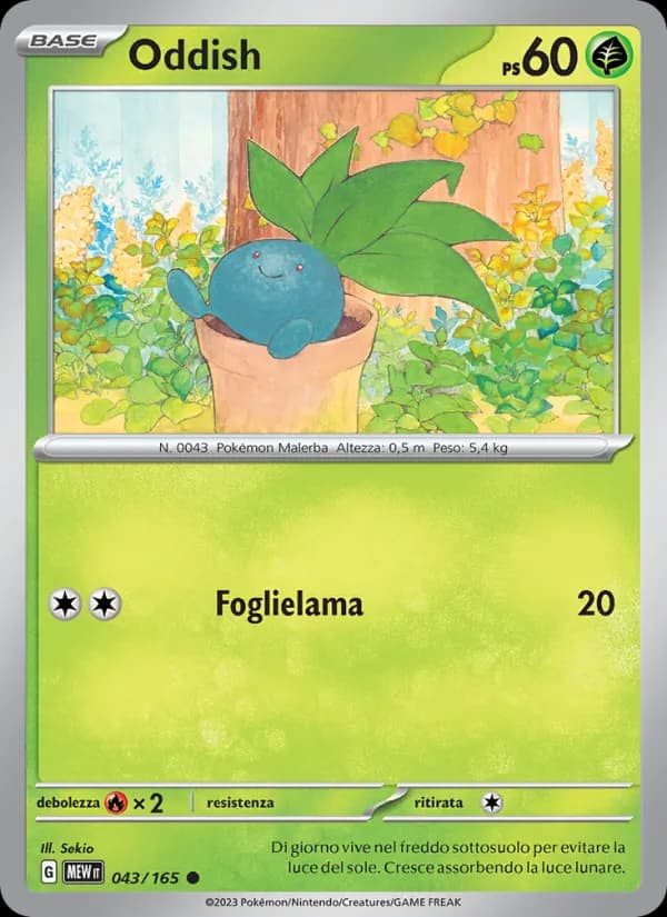 Oddish card in Italian