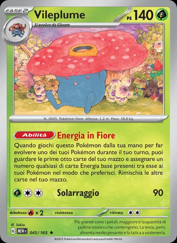 Vileplume card in Italian