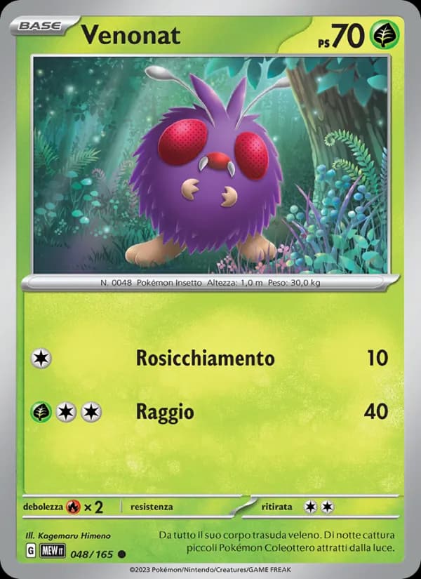 Venonat card in Italian