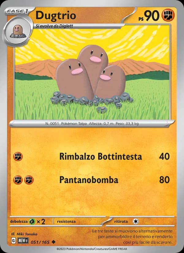 Dugtrio card in Italian
