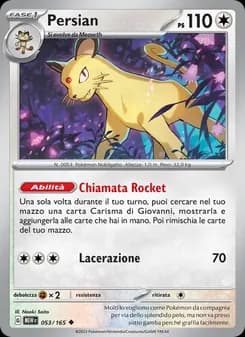 Persian card in Italian