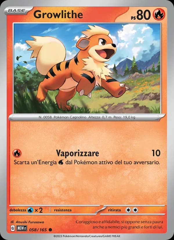Growlithe card in Italian
