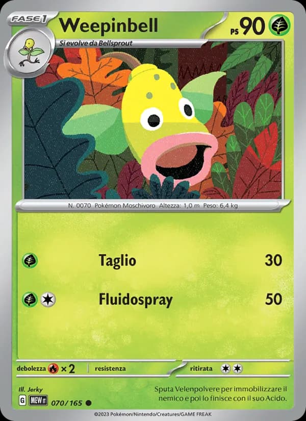 Weepinbell card in Italian