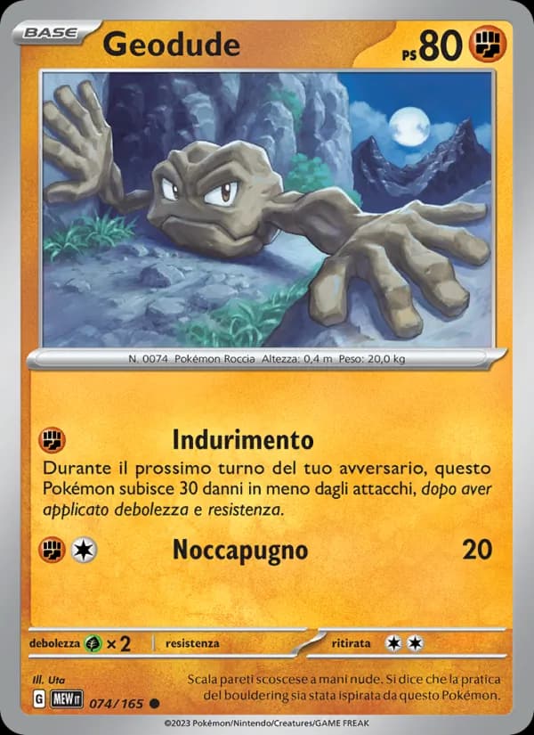 Geodude card in Italian