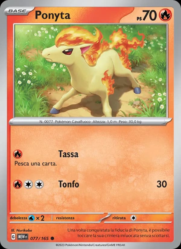Ponyta card in Italian