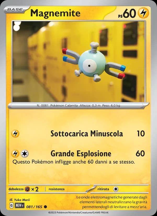 Magnemite card in Italian