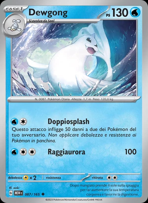 Dewgong card in Italian
