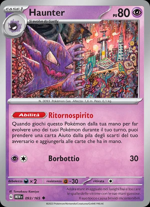 Haunter card in Italian
