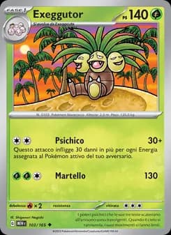 Exeggutor card in Italian