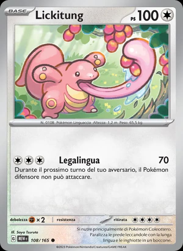Lickitung card in Italian
