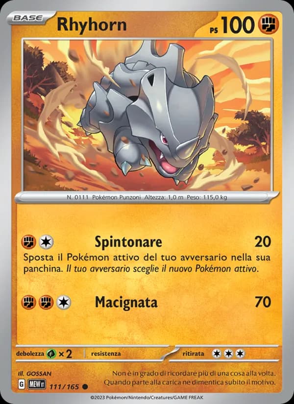 Rhyhorn card in Italian