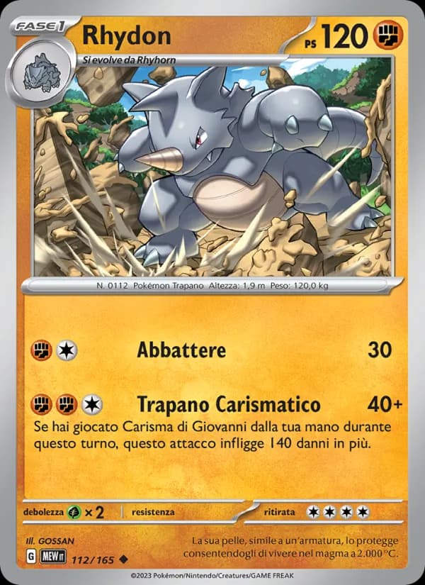 Rhydon card in Italian