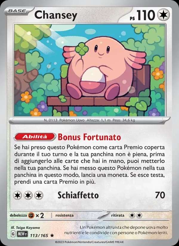 Chansey card in Italian