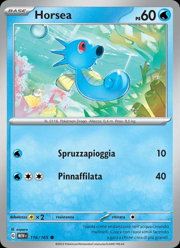Horsea card in Italian