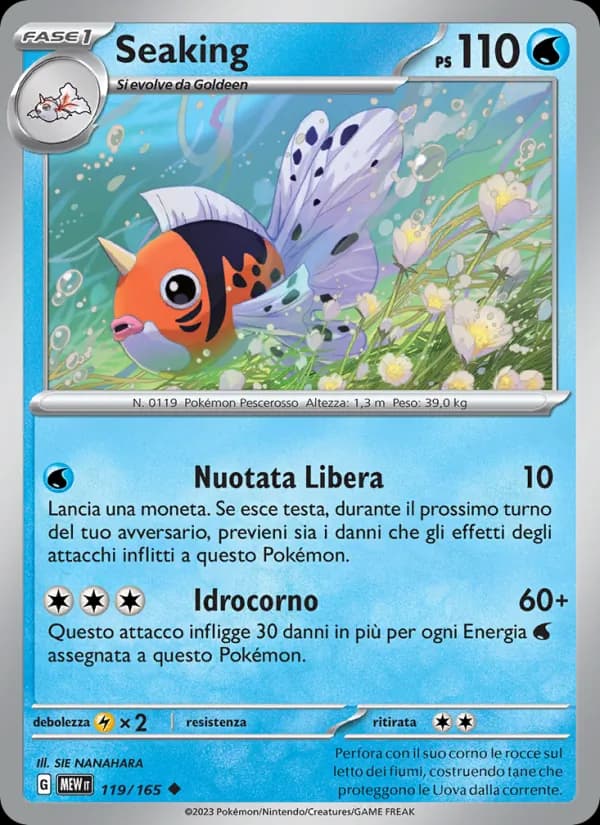 Seaking card in Italian