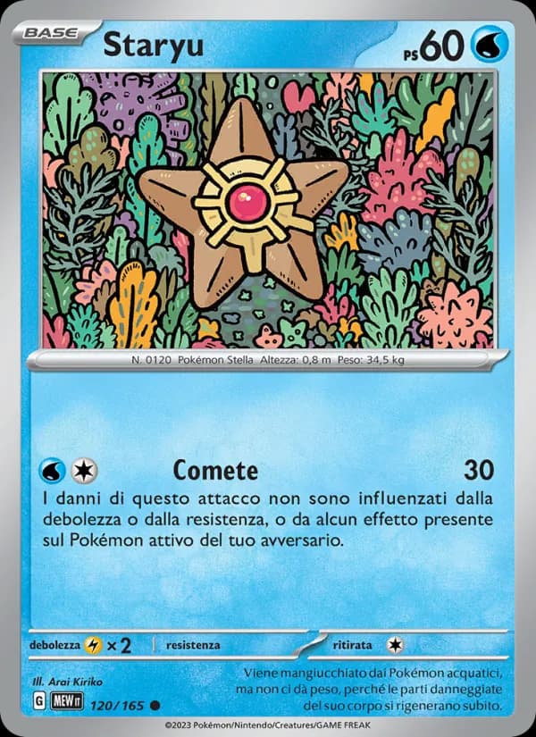 Staryu card in Italian