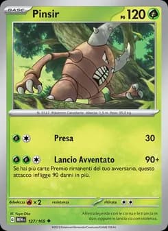 Pinsir card in Italian