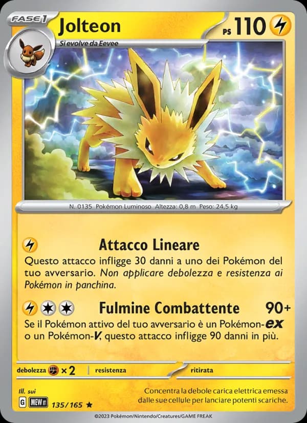Jolteon card in Italian