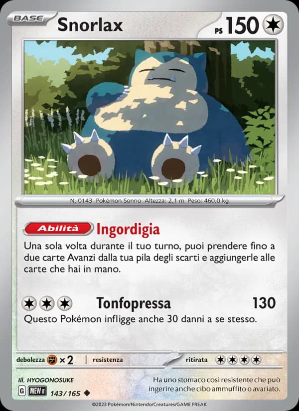 Snorlax card in Italian