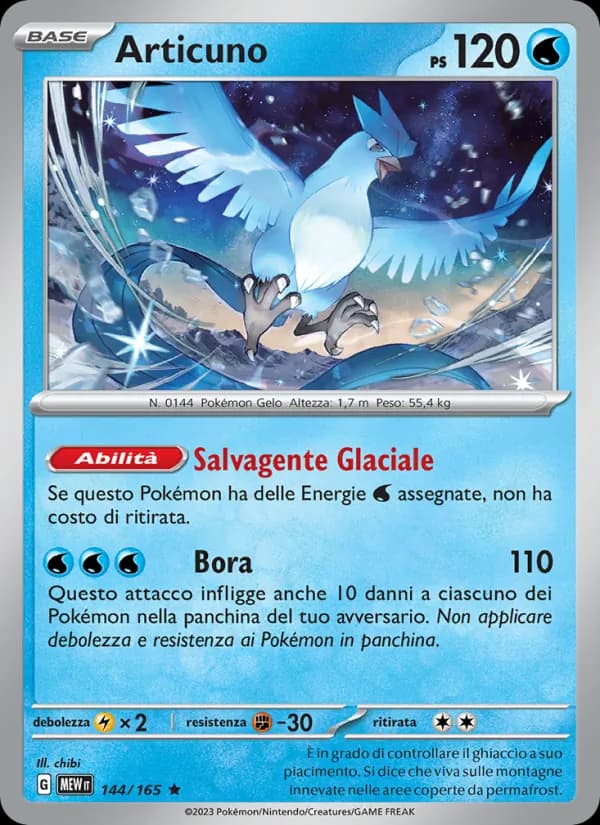 Articuno card in Italian