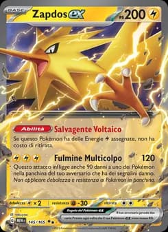 Zapdos-ex card in Italian