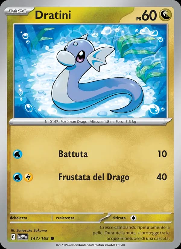 Dratini card in Italian