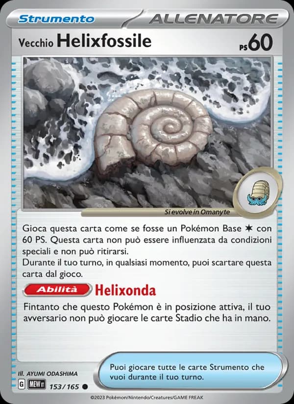 Vecchio Helixfossile card in Italian