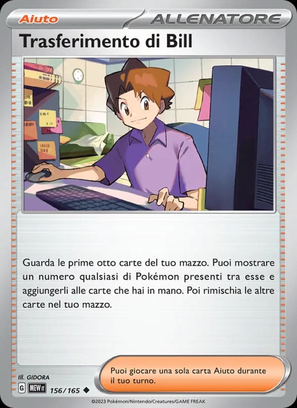 Trasferimento di Bill card in Italian