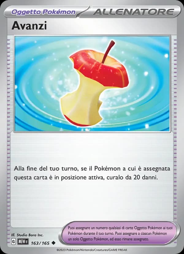 Avanzi card in Italian