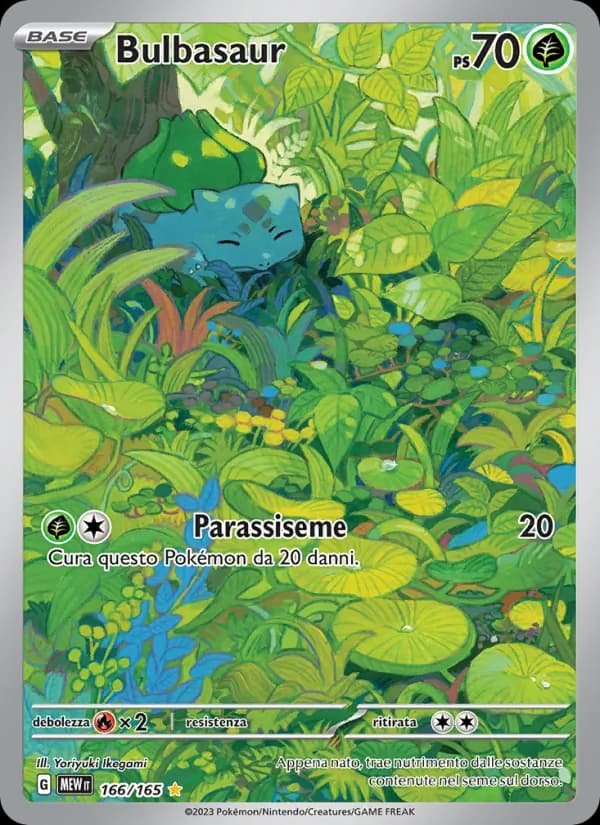 Bulbasaur card in Italian