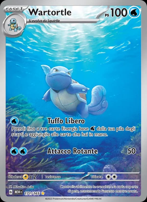 Wartortle card in Italian