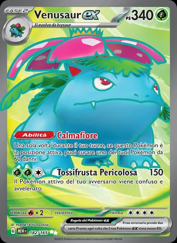 Venusaur-ex card in Italian