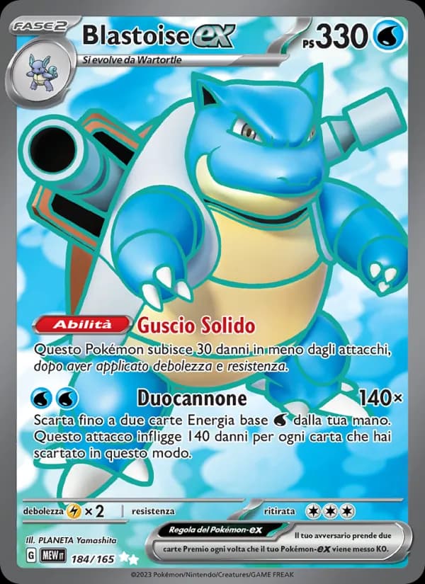 Blastoise-ex card in Italian